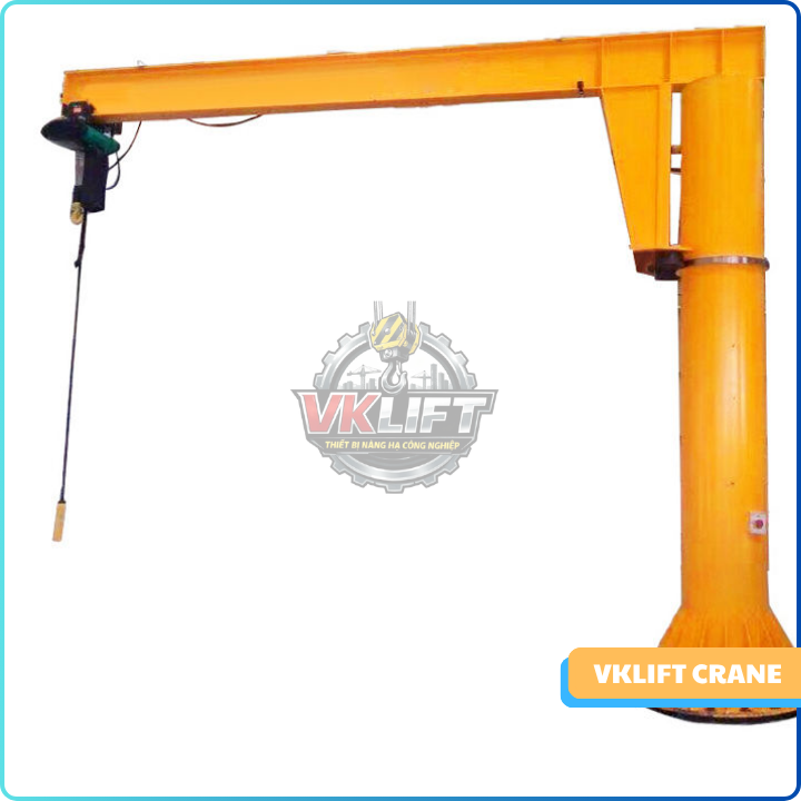 Cầu trục quay áp cột là gì? Ưu điểm vượt trội so với các loại cầu trục khác - VNID