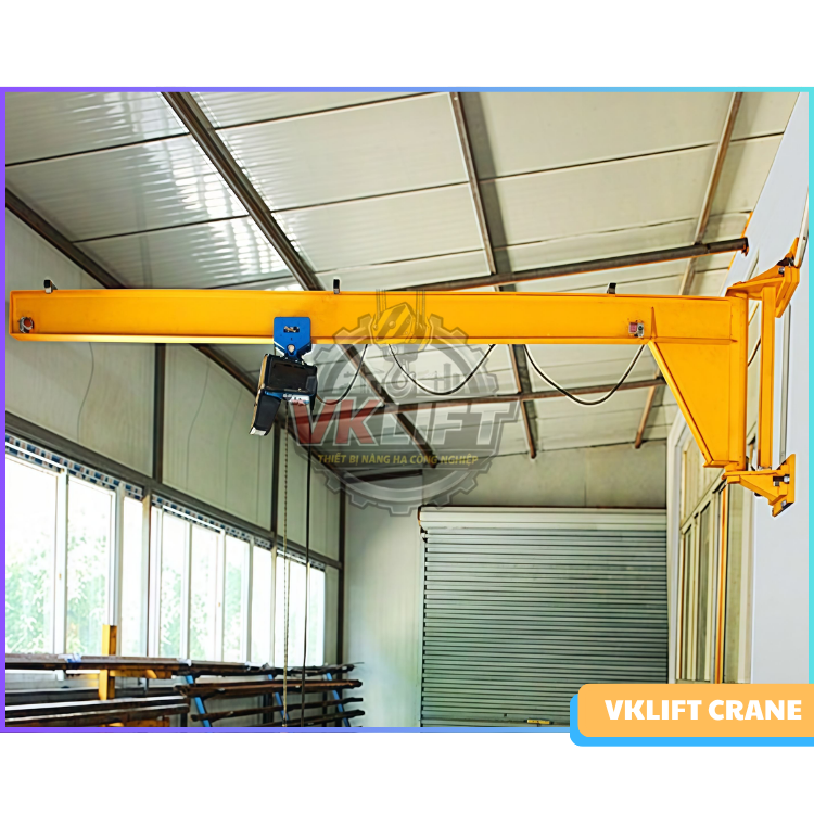 Cầu trục quay áp tường là gì? Cấu tạo, nguyên lý hoạt động chi tiết từ A–Z