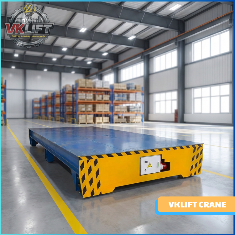 Giải pháp vận chuyển vật liệu nặng bằng xe gòong trong nhà xưởng - VNID