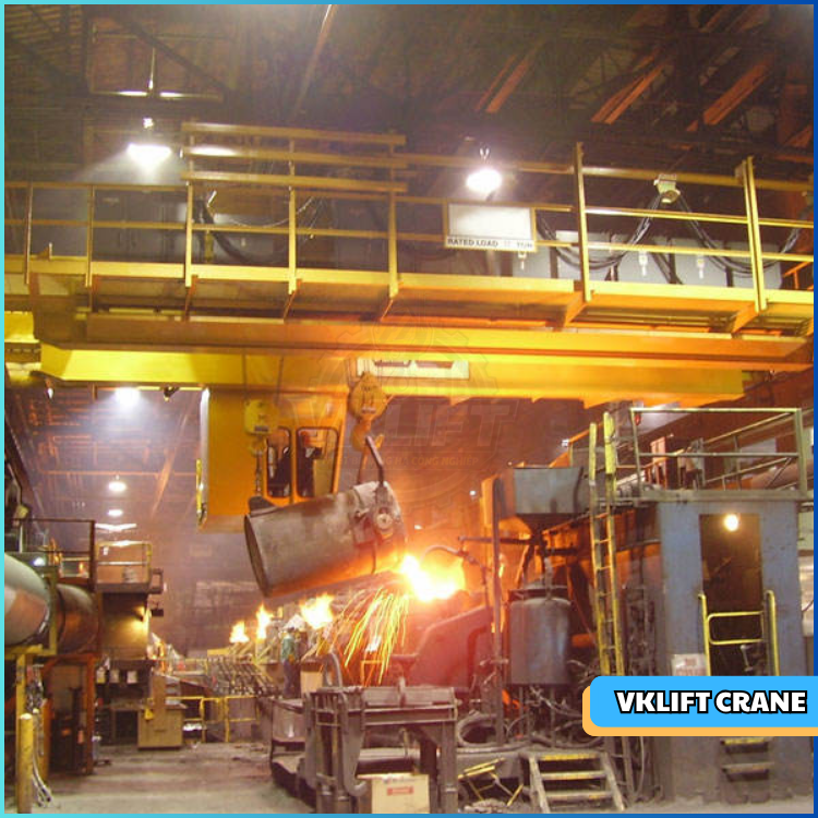 Cầu trục hai dầm xưởng nấu luyện thép