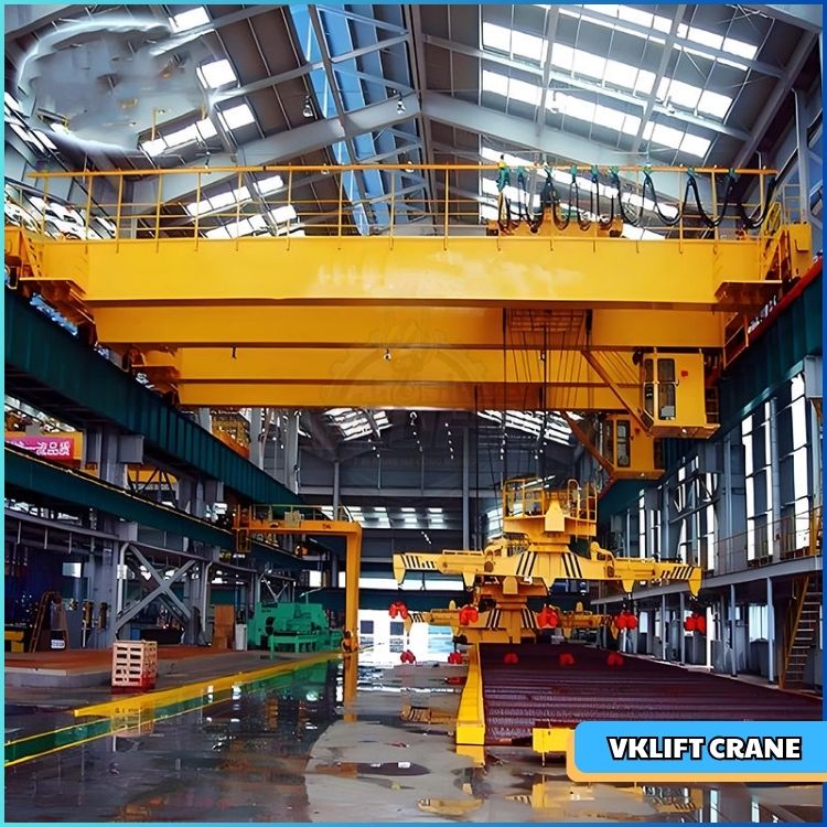 Cầu trục hai dầm chuyên dụng bốc xếp QD