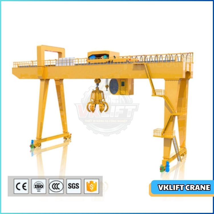 Cổng trục hai dầm chuyên dụng bốc xếp vật liệu rời